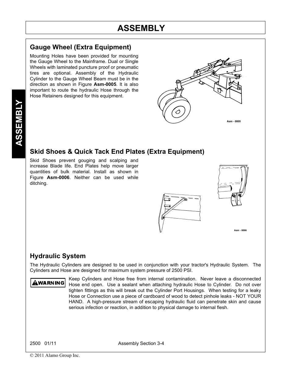 Hydraulic system, Assembly, Assembl y | Alamo 2500 User Manual | Page 28 / 60
