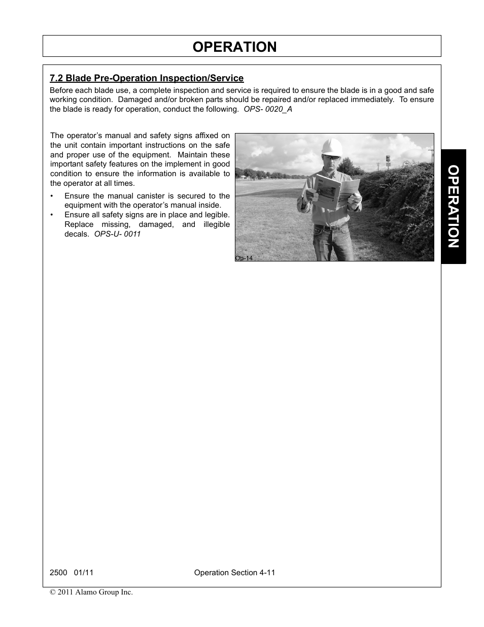 Operation, Opera t ion | Alamo 2500 User Manual | Page 41 / 60