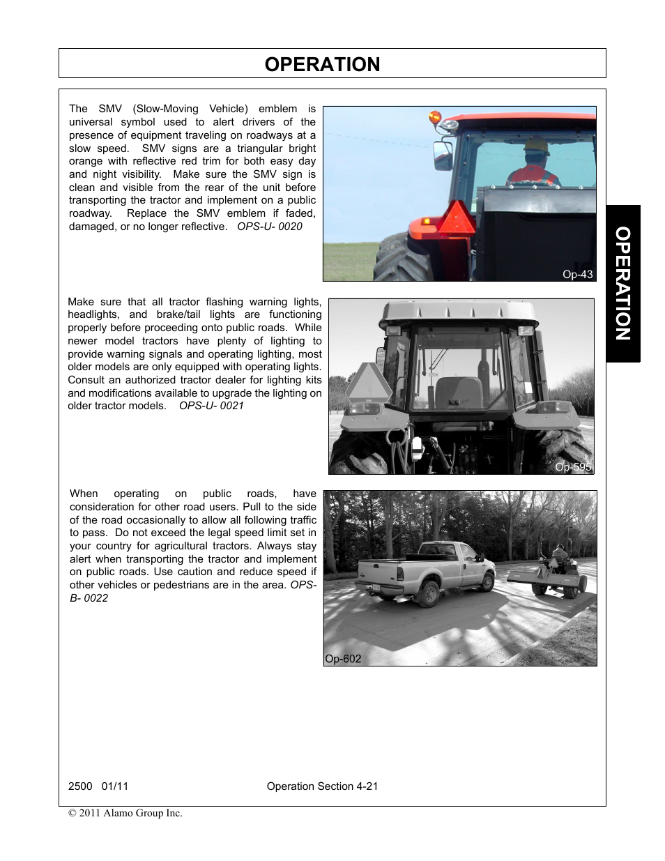 Operation, Opera t ion | Alamo 2500 User Manual | Page 51 / 60