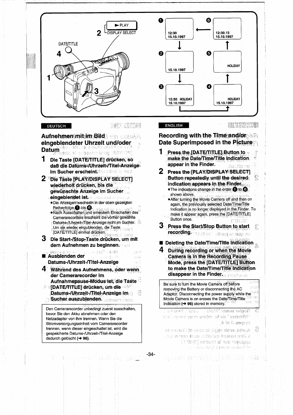 Panasonic NVRX50EG User Manual | Page 34 / 136