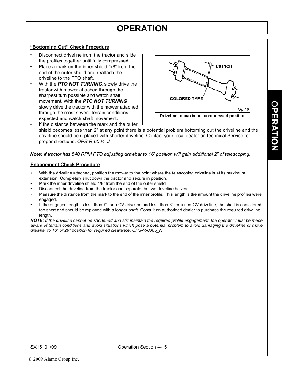 Operation, Opera t ion | Alamo SX15 User Manual | Page 107 / 160