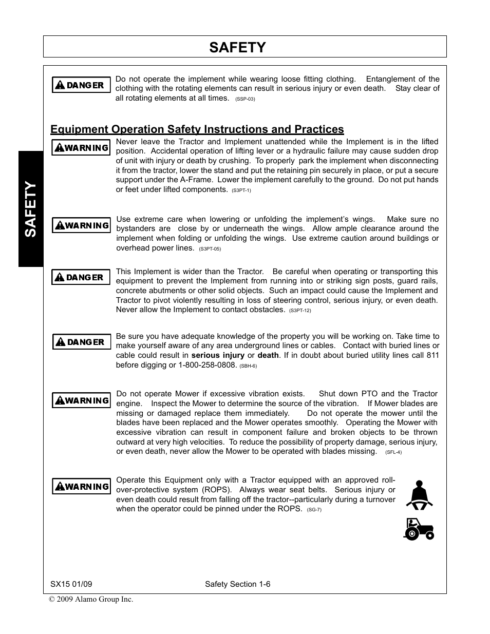 Safety | Alamo SX15 User Manual | Page 12 / 160