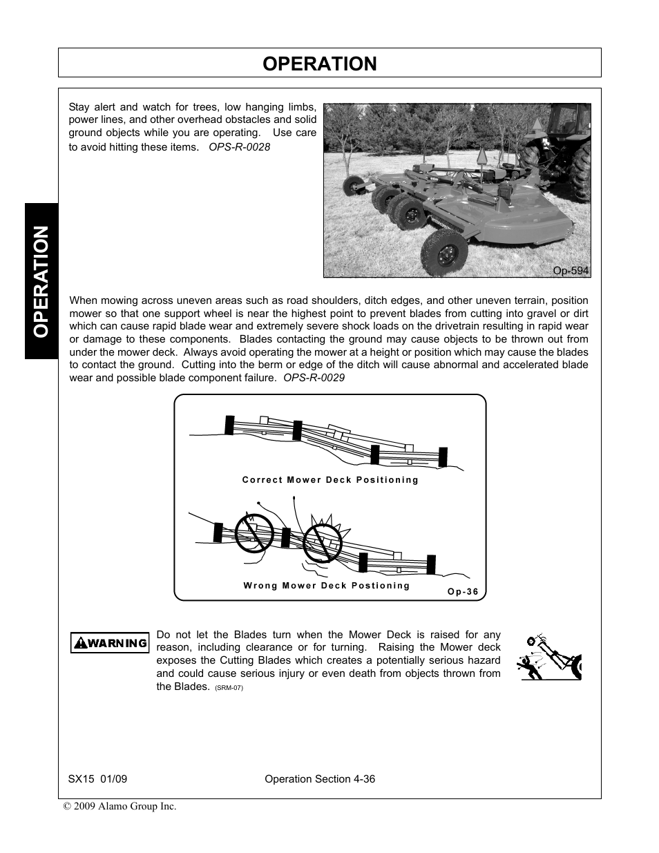 Operation, Opera t ion | Alamo SX15 User Manual | Page 128 / 160