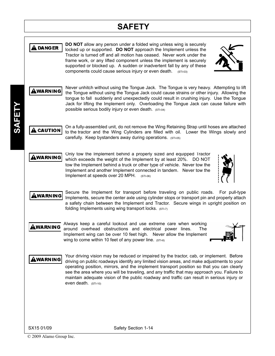 Safety | Alamo SX15 User Manual | Page 20 / 160