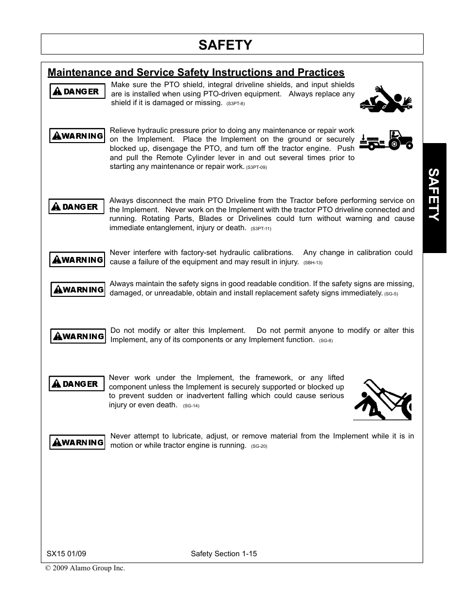 Safety | Alamo SX15 User Manual | Page 21 / 160