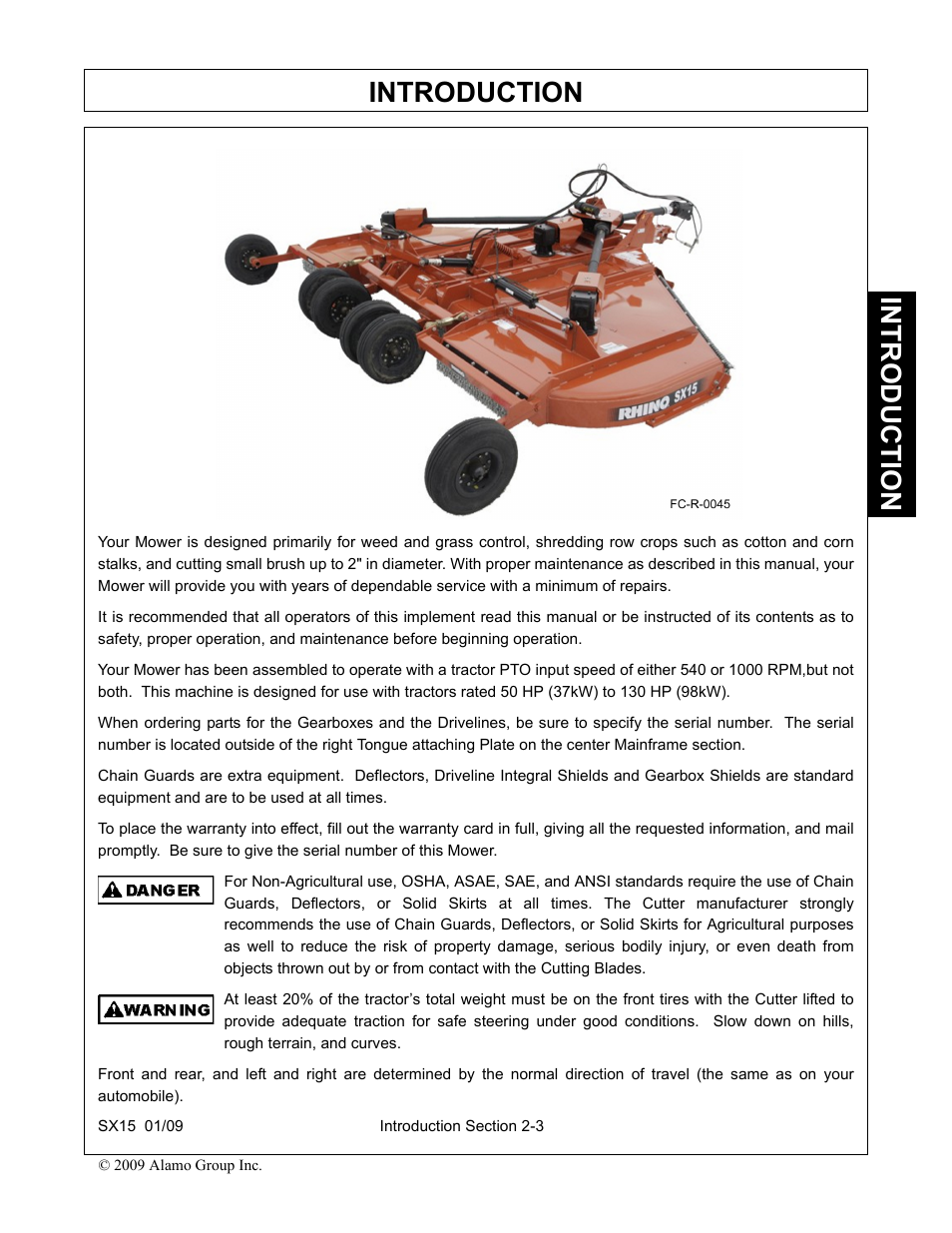 Introduction | Alamo SX15 User Manual | Page 81 / 160