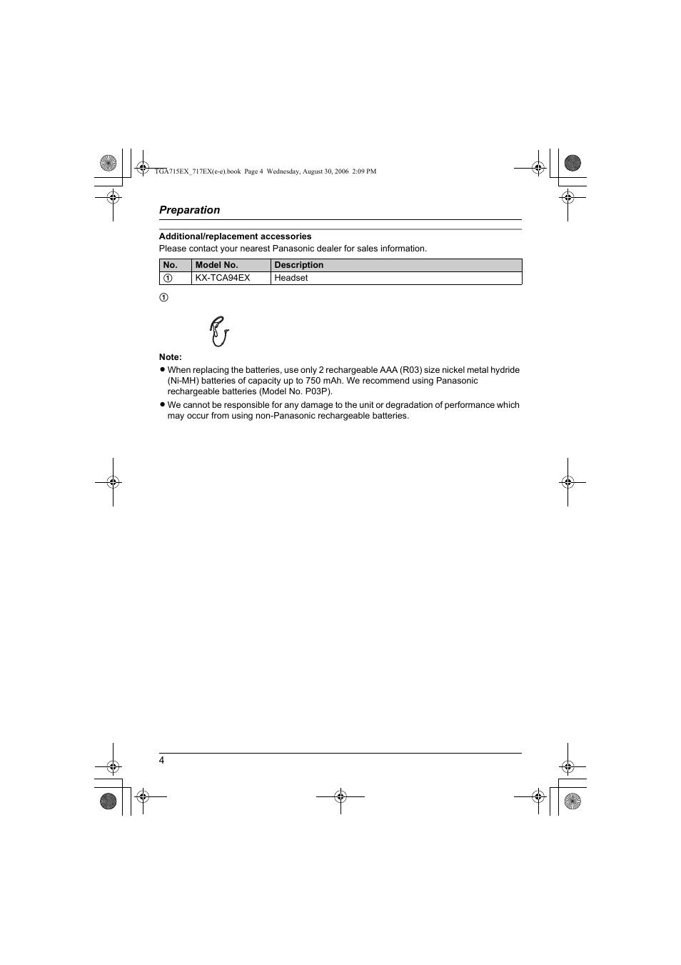 Panasonic KXTGA717EX User Manual | Page 4 / 80