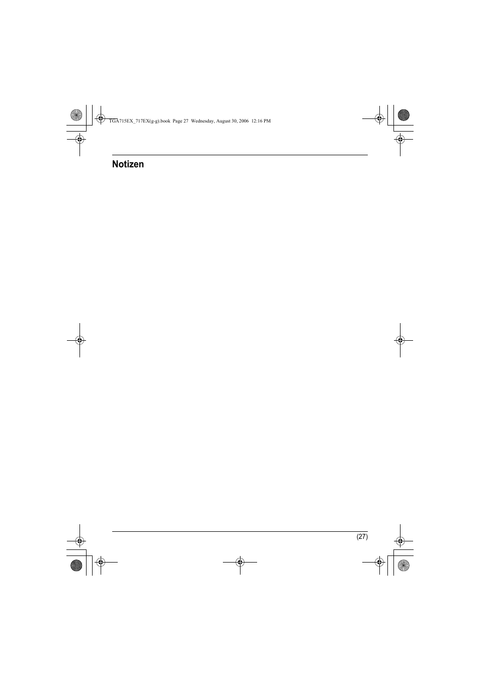 Notizen | Panasonic KXTGA717EX User Manual | Page 51 / 80