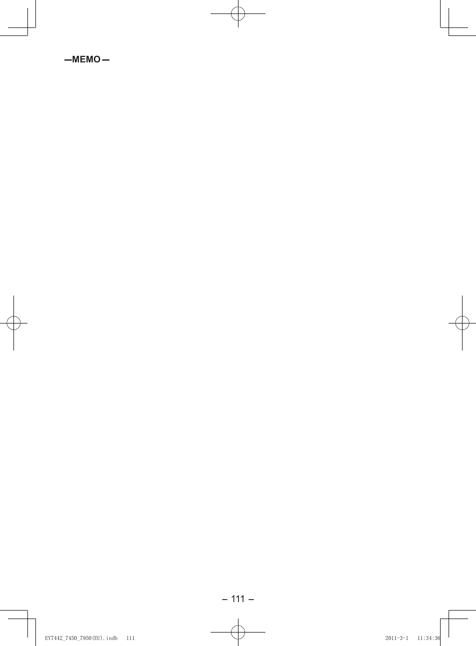 Panasonic EY7950 User Manual | Page 111 / 112