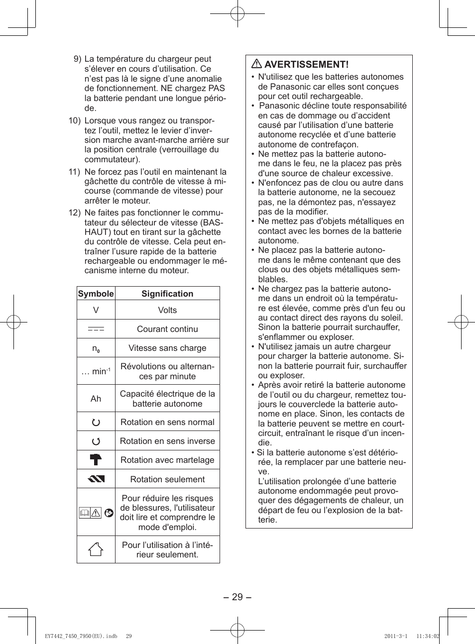 Panasonic EY7950 User Manual | Page 29 / 112