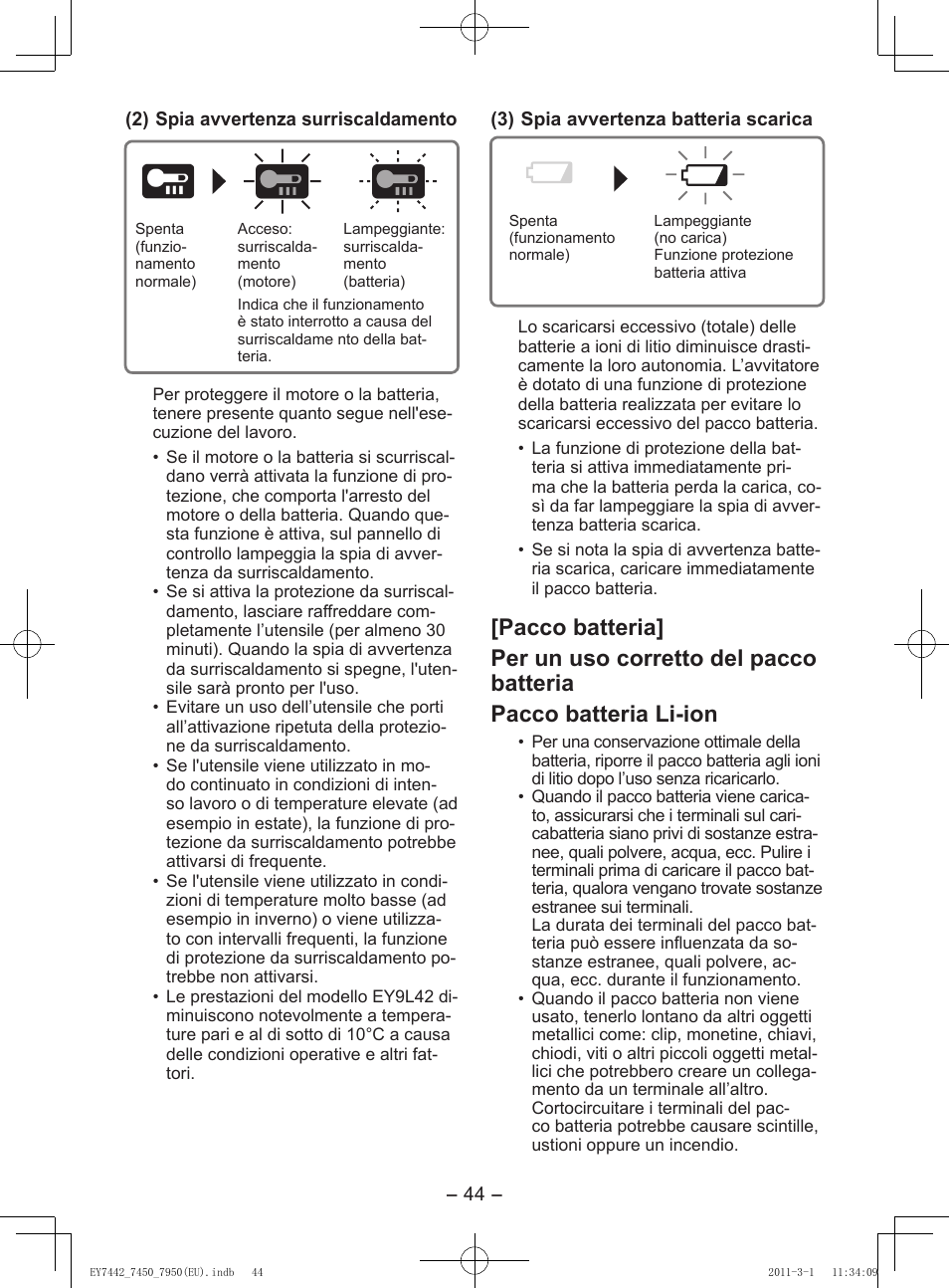 Panasonic EY7950 User Manual | Page 44 / 112
