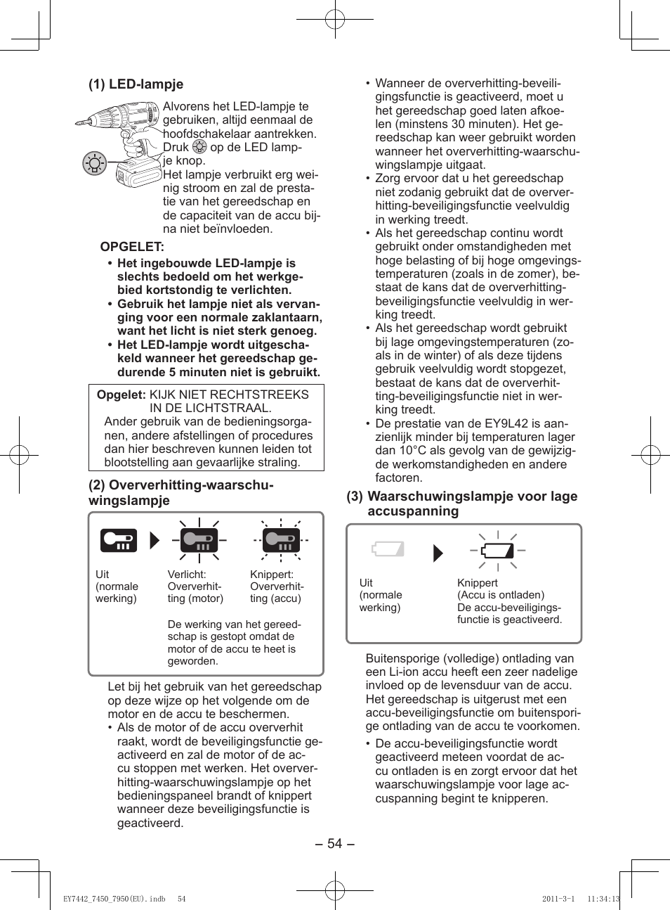Panasonic EY7950 User Manual | Page 54 / 112