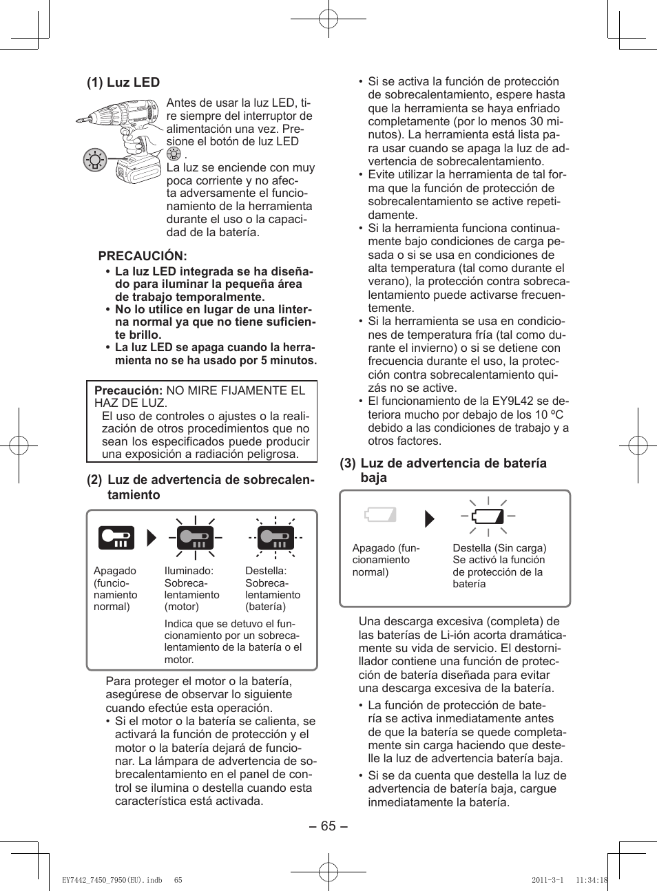 Panasonic EY7950 User Manual | Page 65 / 112