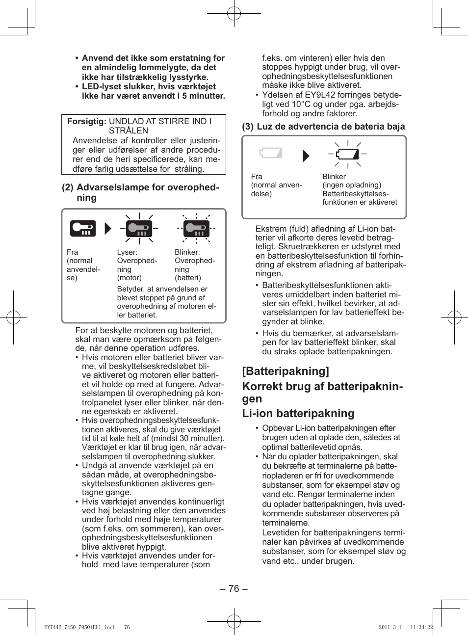 Panasonic EY7950 User Manual | Page 76 / 112
