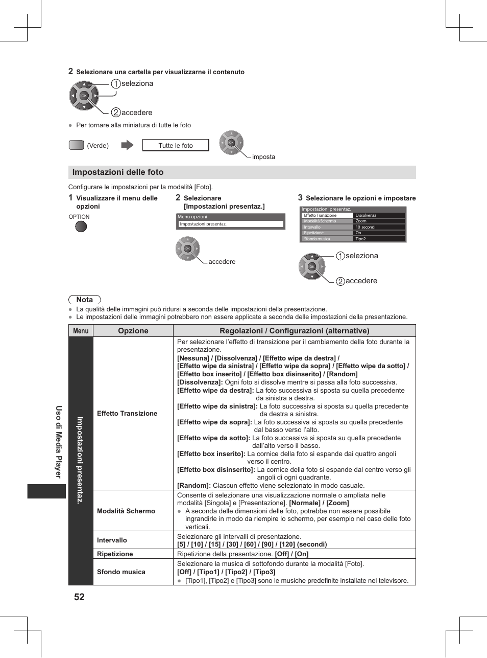 Impostazioni delle foto, Pag. 52) | Panasonic TX32AW404 User Manual | Page 124 / 288