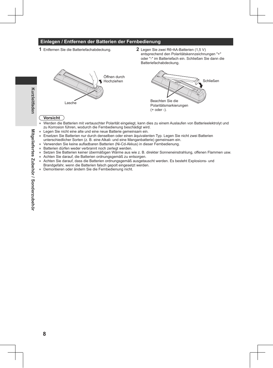 S. 8) | Panasonic TX32AW404 User Manual | Page 8 / 288