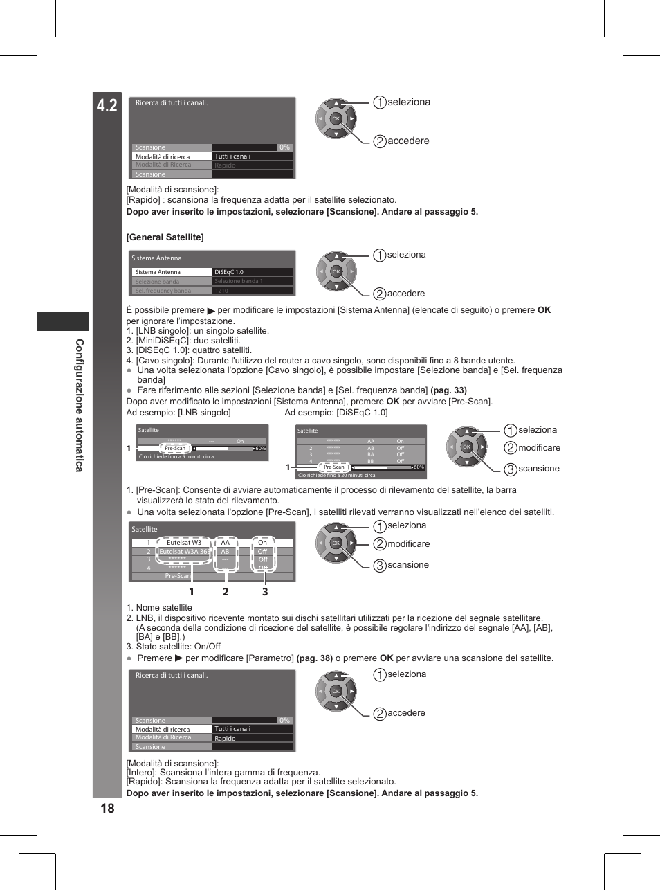 Configurazione automatica | Panasonic TX32AW404 User Manual | Page 90 / 288