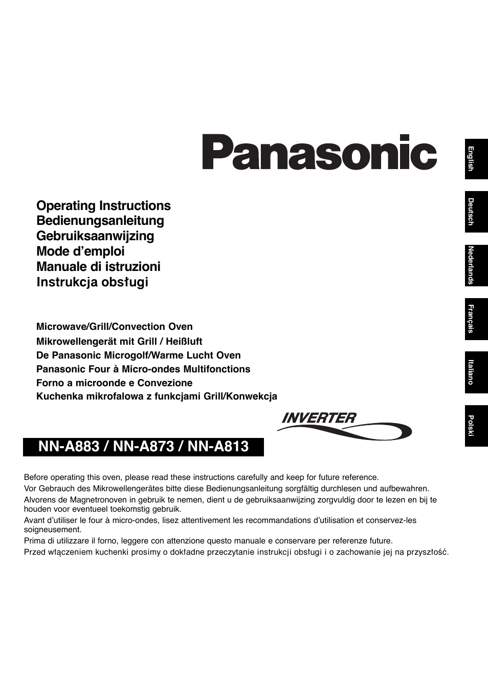 Panasonic NNA873SBEPG User Manual | 23 pages