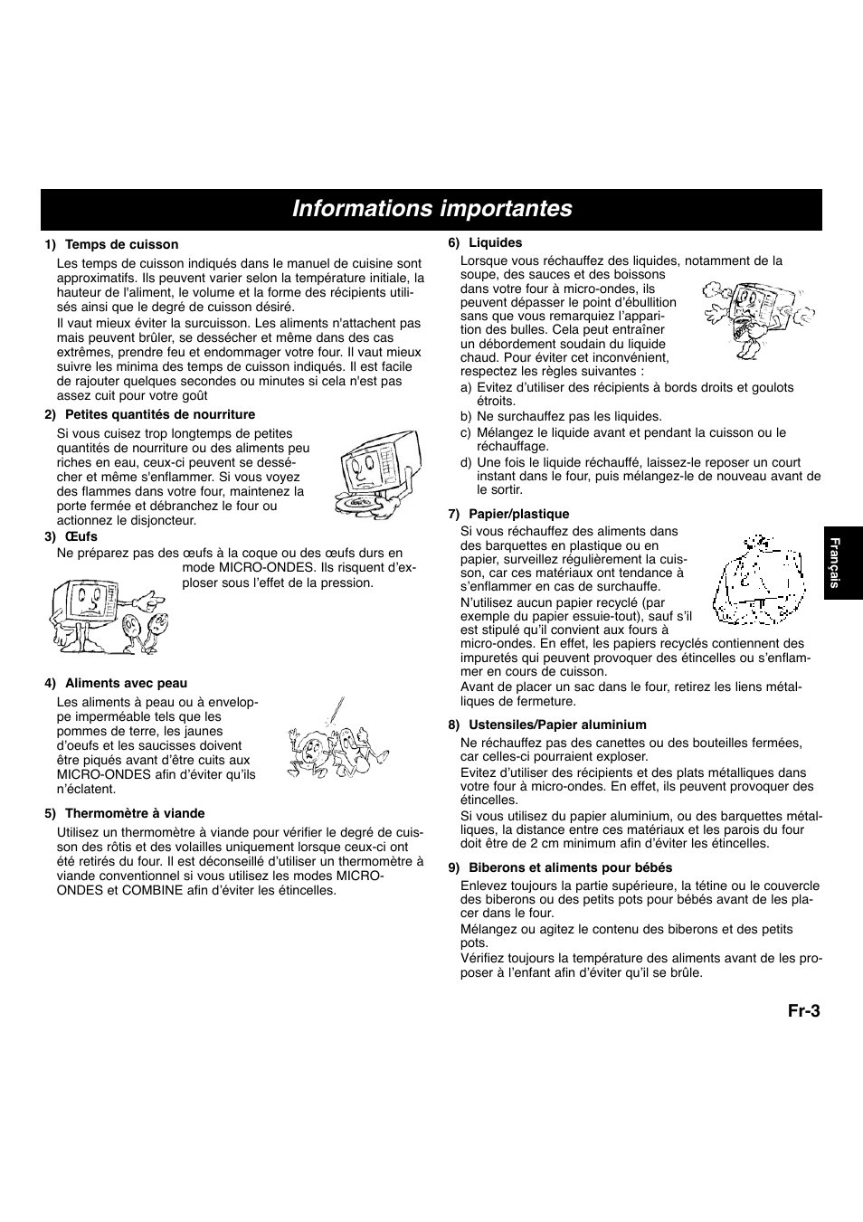 Informations importantes, Fr-3 | Panasonic NNA873SBEPG User Manual | Page 4 / 23