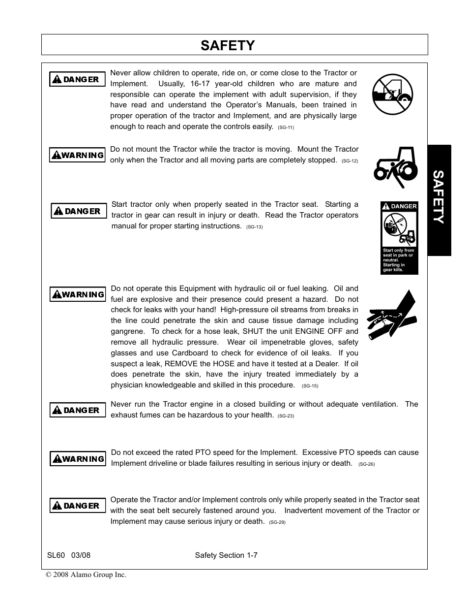 Safety | Alamo SL60 User Manual | Page 13 / 126