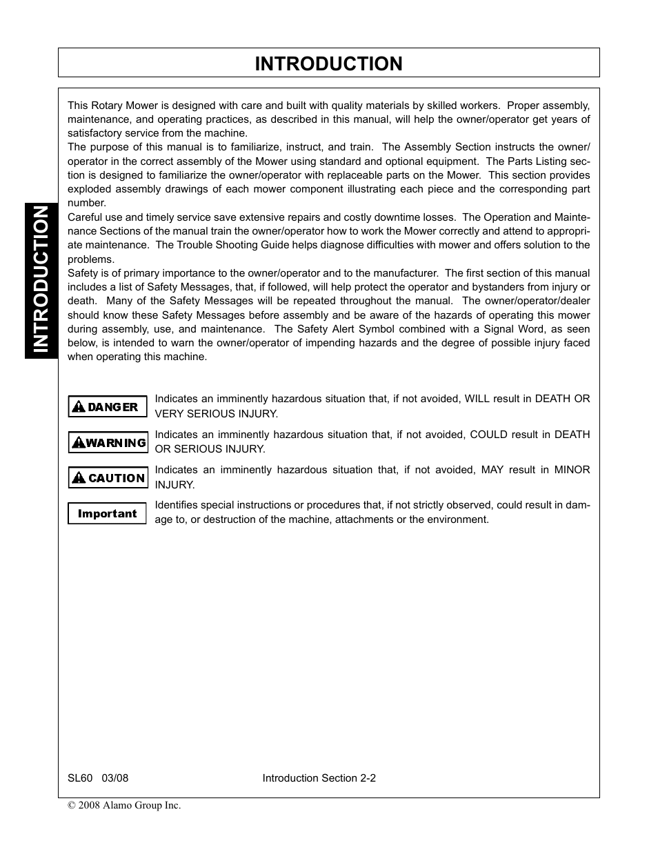 Introduction | Alamo SL60 User Manual | Page 76 / 126