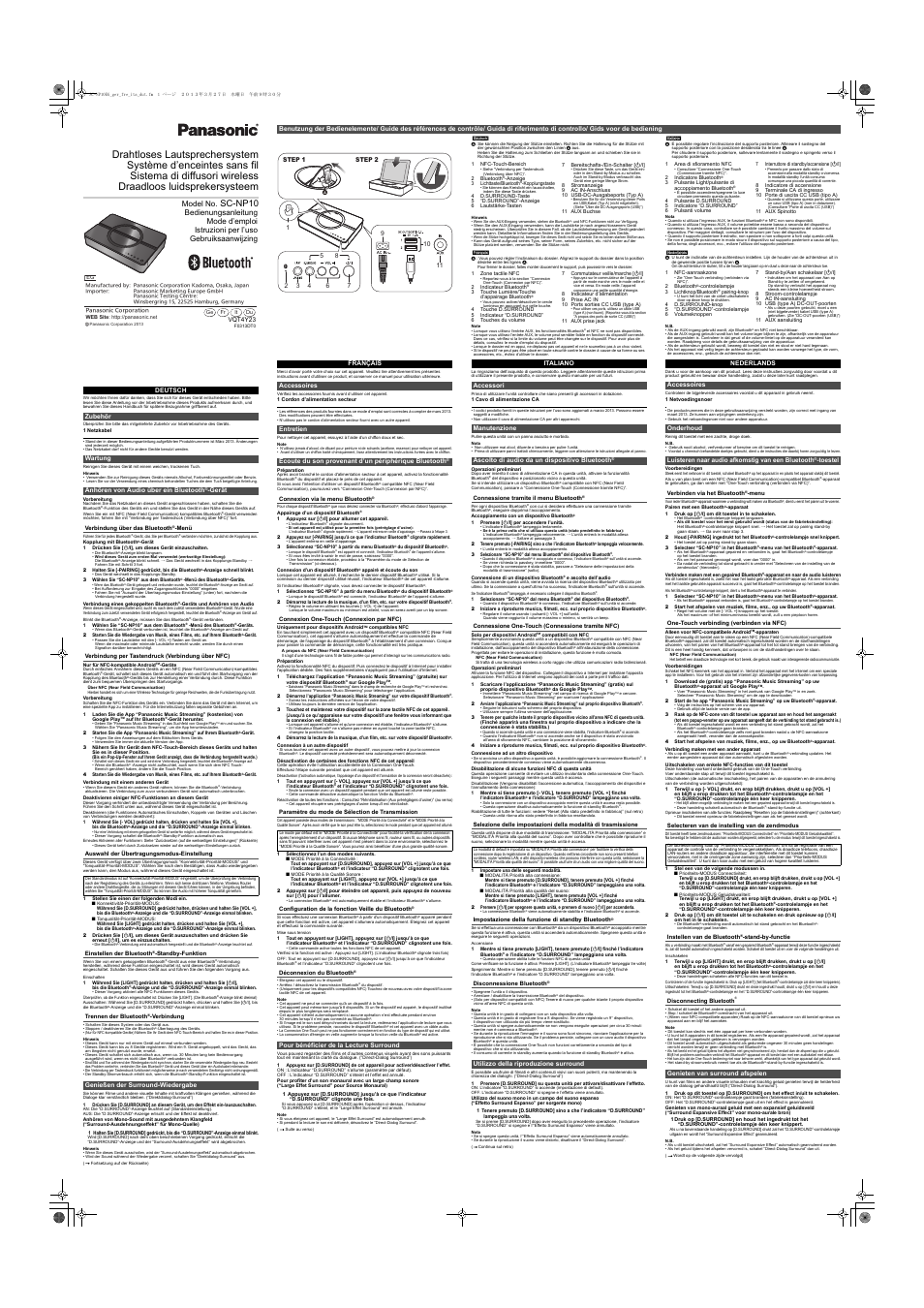 Panasonic SCNP10EG User Manual | 2 pages