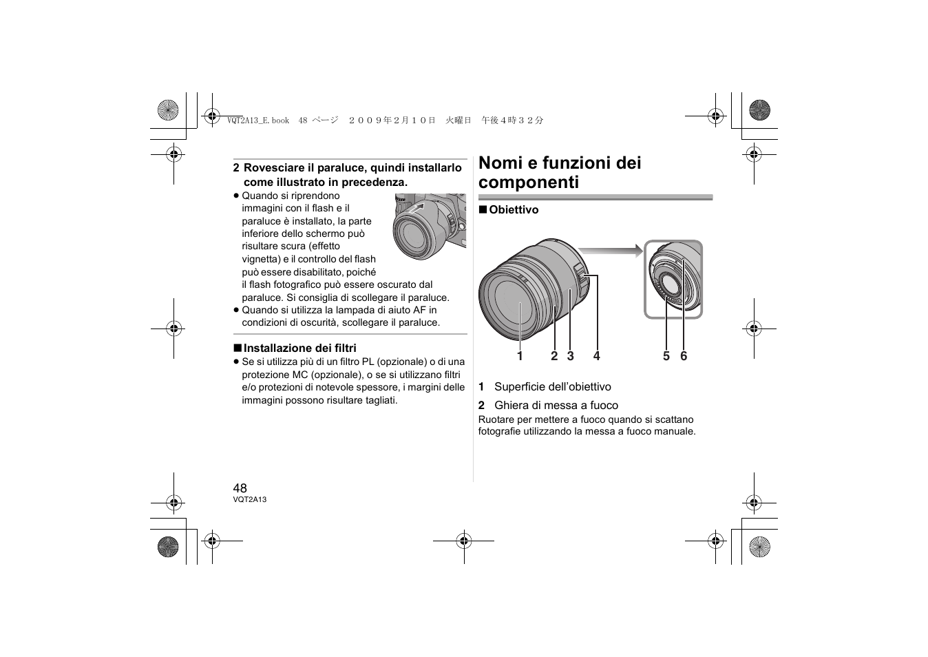 Nomi e funzioni dei componenti | Panasonic HFS014045 User Manual | Page 48 / 72