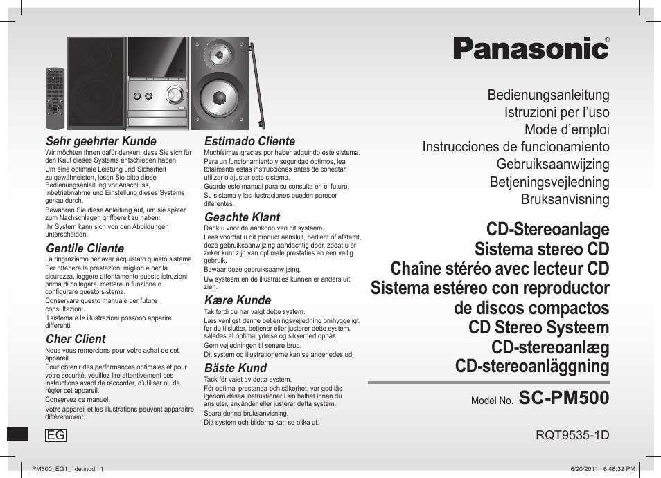 Panasonic SCPM500 User Manual | 80 pages