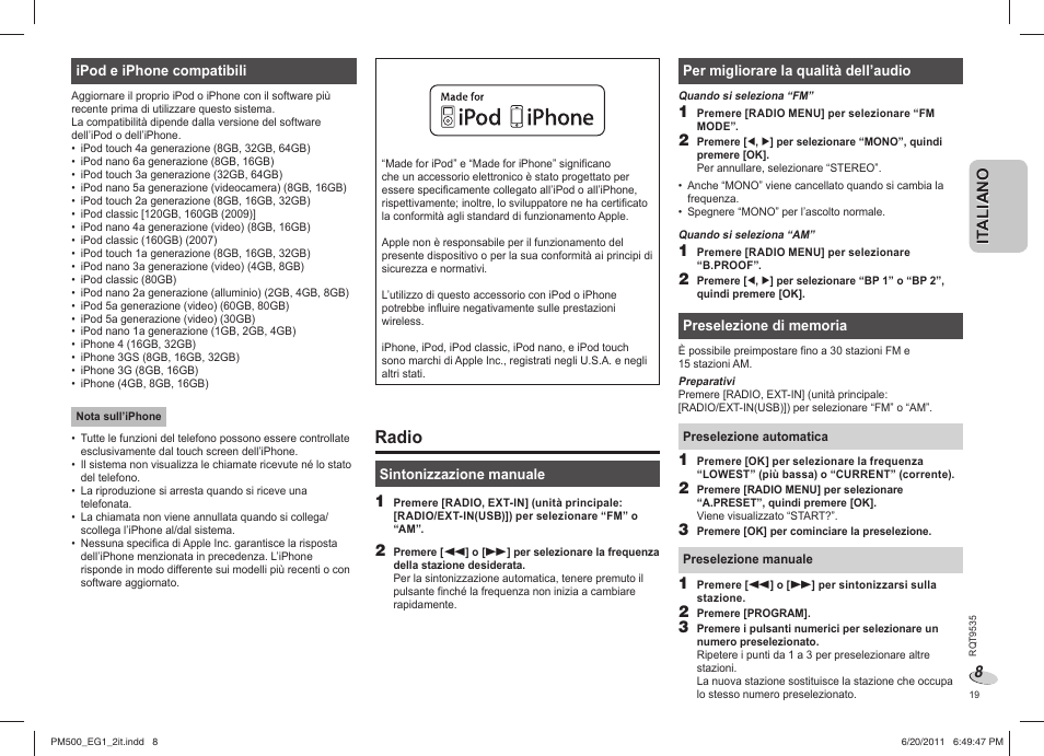 Radio | Panasonic SCPM500 User Manual | Page 19 / 80
