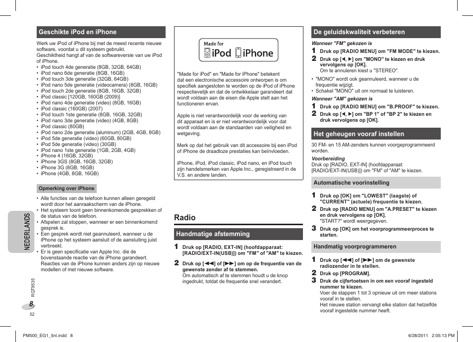 Radio | Panasonic SCPM500 User Manual | Page 52 / 80