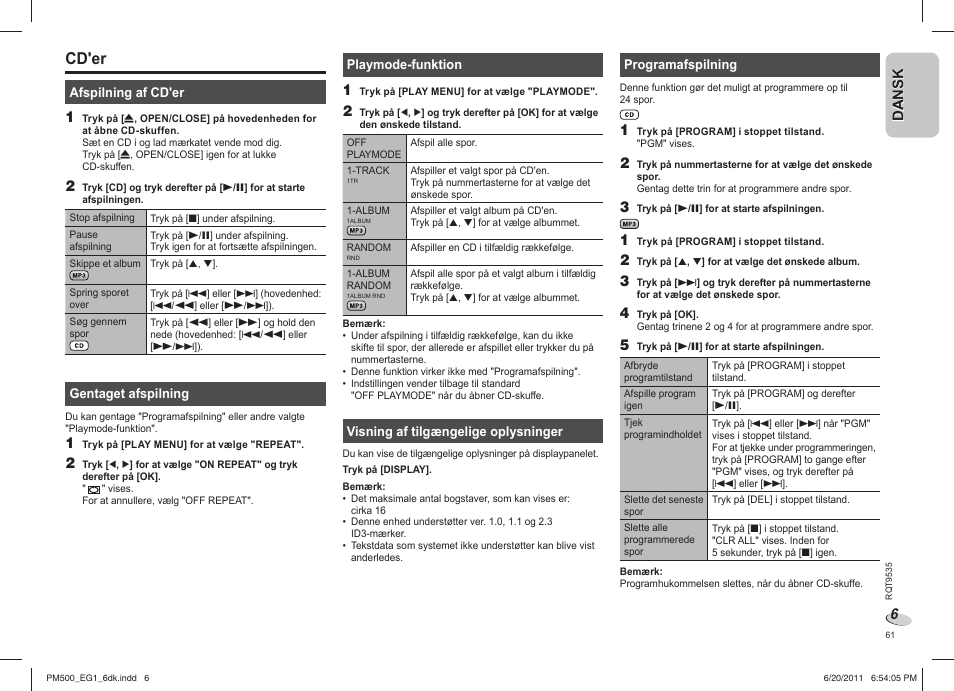 Cd'er | Panasonic SCPM500 User Manual | Page 61 / 80