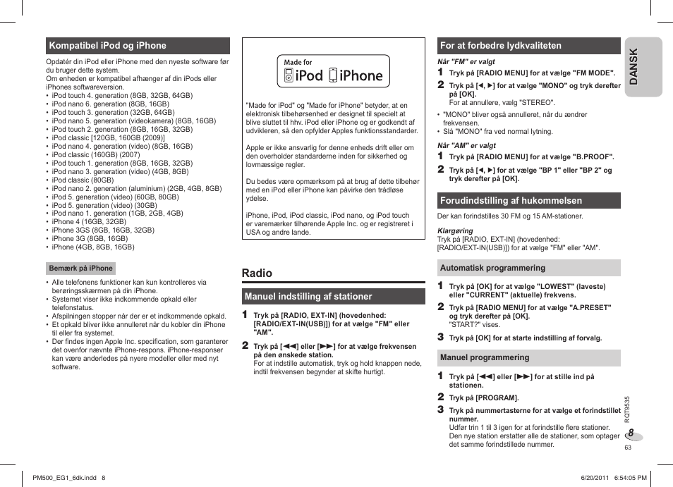 Radio | Panasonic SCPM500 User Manual | Page 63 / 80