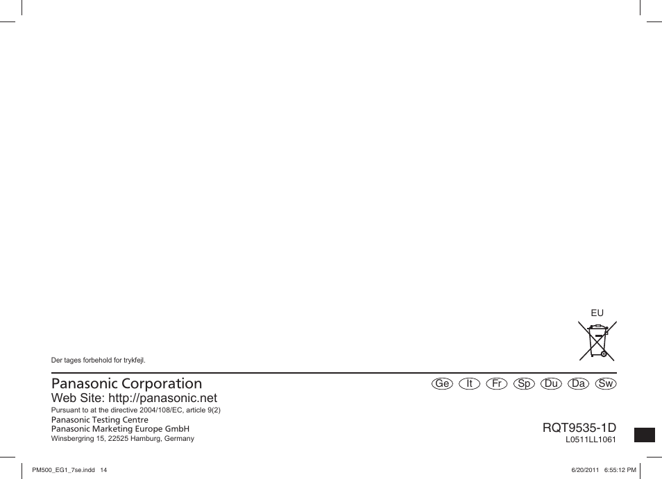 Panasonic SCPM500 User Manual | Page 80 / 80