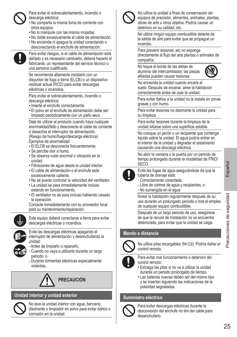 Panasonic CUE28PKE User Manual | Page 25 / 64