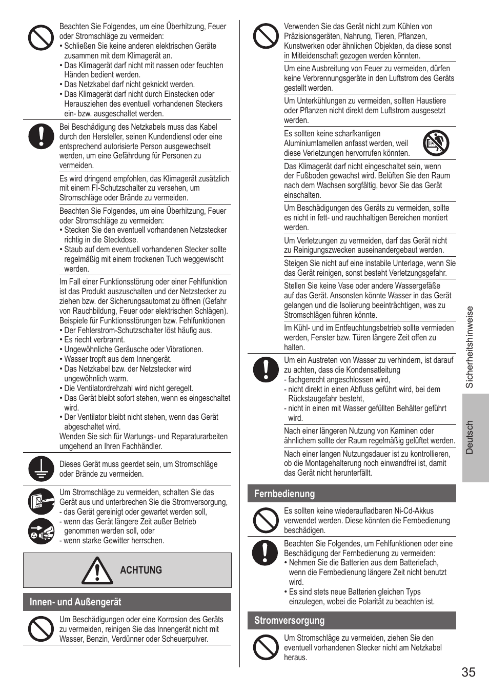 Panasonic CUE28PKE User Manual | Page 35 / 64