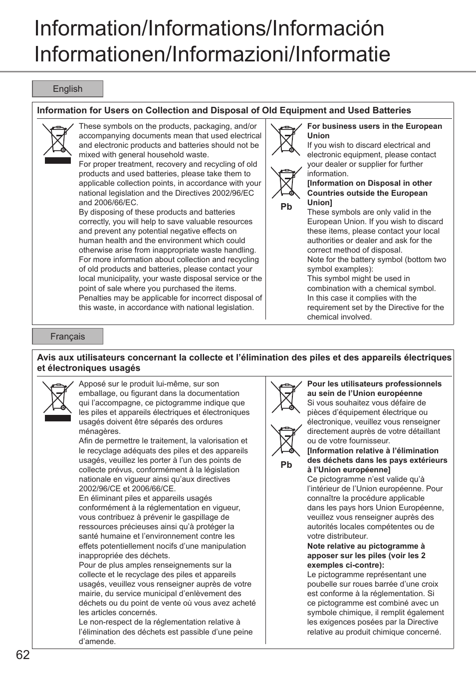 Panasonic CUE28PKE User Manual | Page 62 / 64