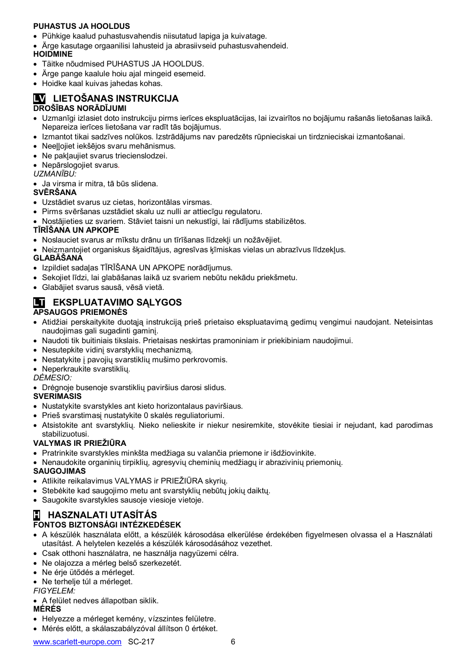 Scarlett SC-217 User Manual | Page 6 / 7