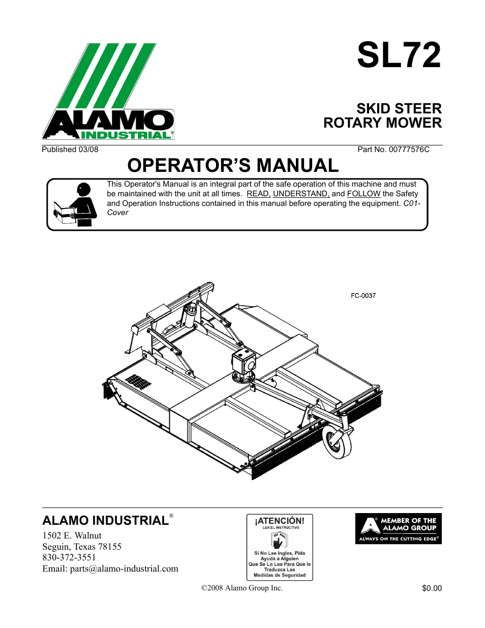 Alamo SL72 User Manual | 122 pages