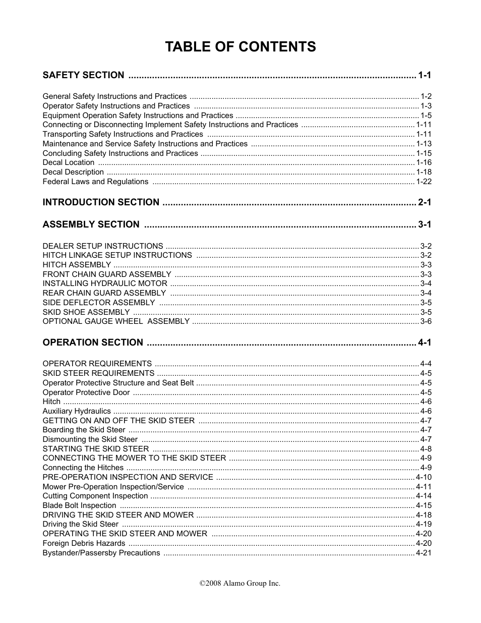 Alamo SL72 User Manual | Page 5 / 122