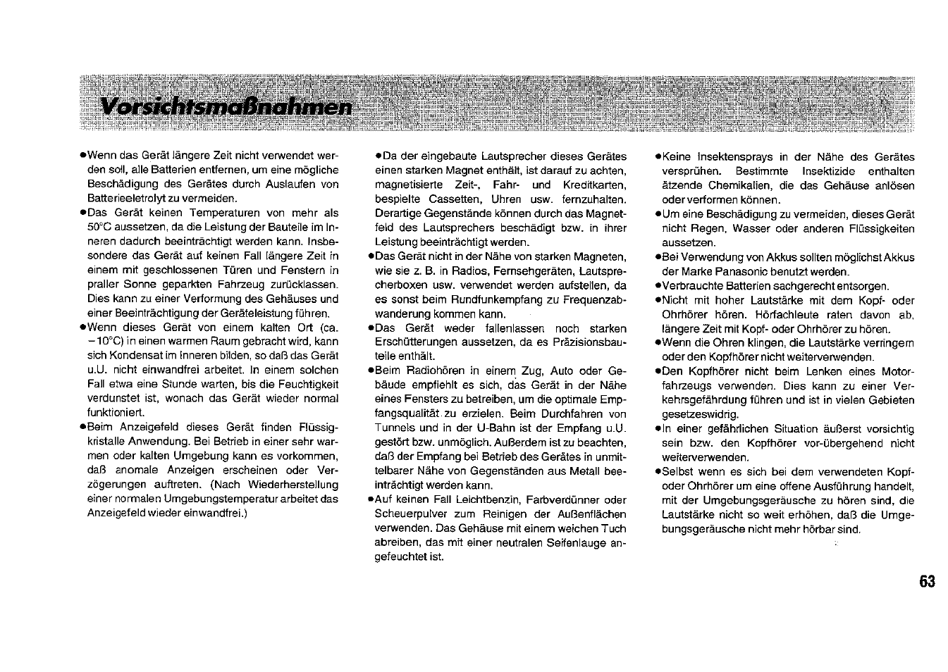 Vbt»m»i»ft»liinen | Panasonic RFB33 User Manual | Page 63 / 79