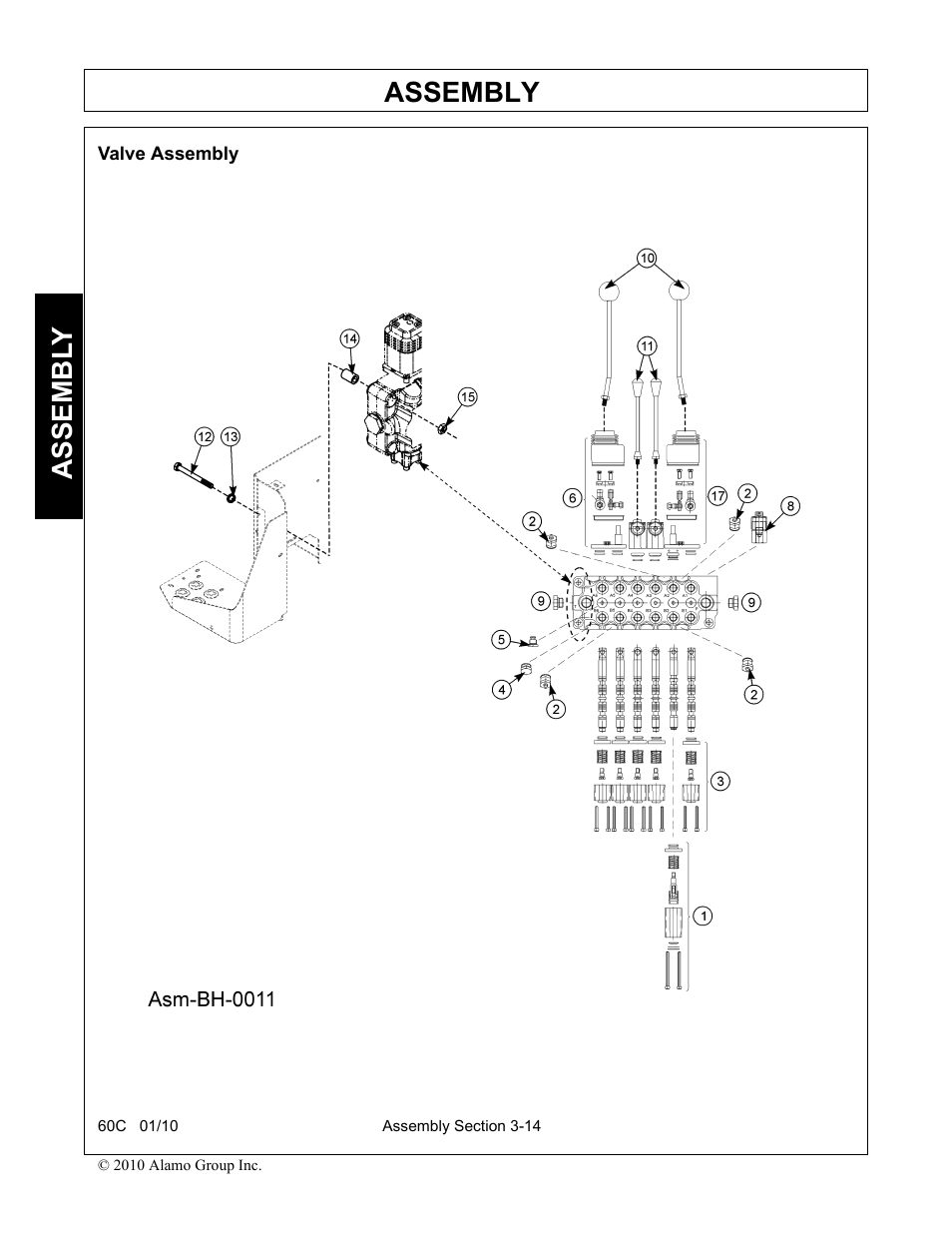 Valve assembly, Valve assembly -14, Assembly | Assembl y | Alamo 60C User Manual | Page 42 / 74