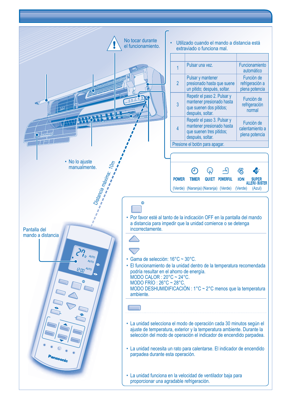 Descripción del producto y operaciones | Panasonic KITE21JD3EA User Manual | Page 16 / 56