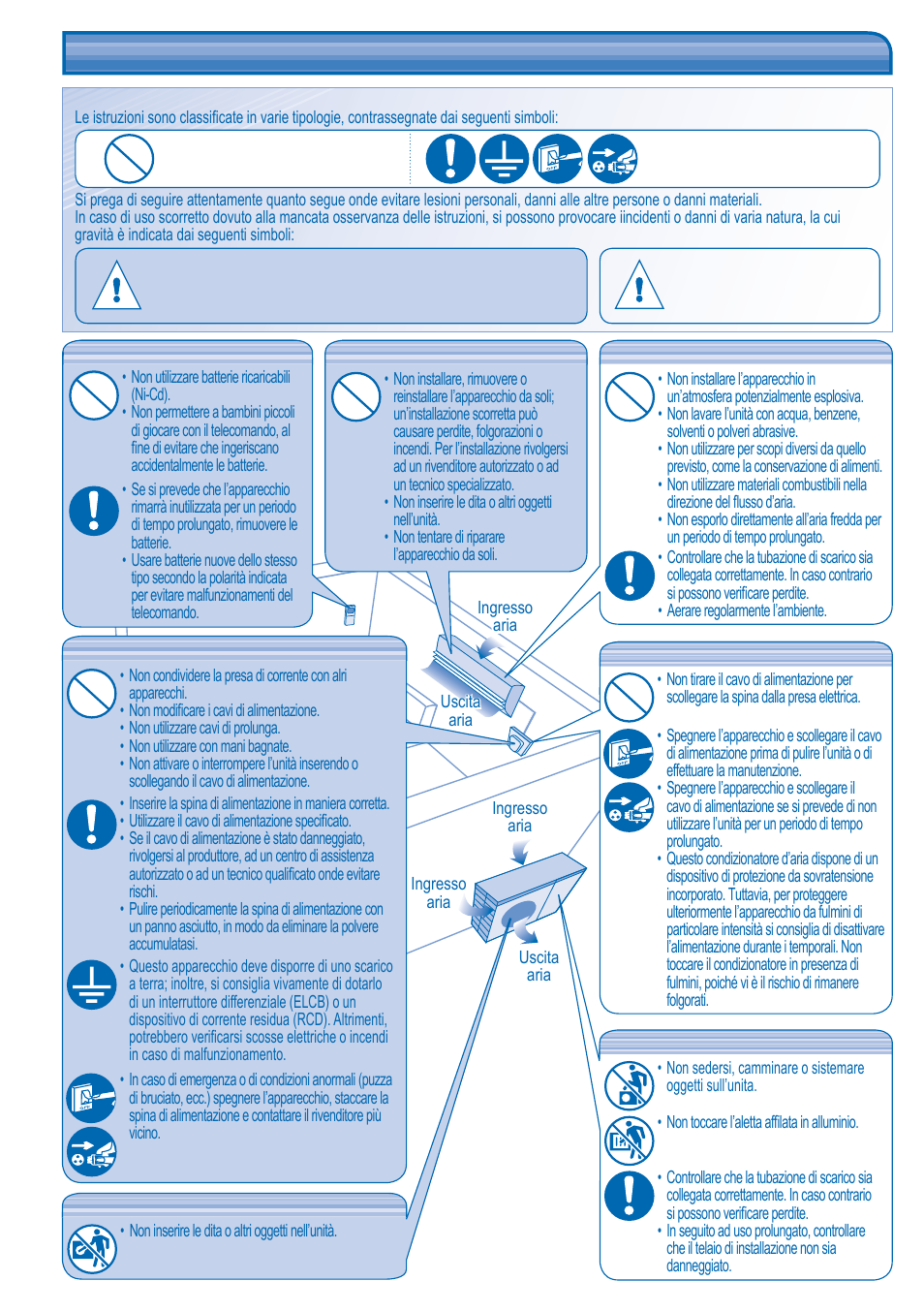 Precauzioni per la sicurezza | Panasonic KITE21JD3EA User Manual | Page 26 / 56