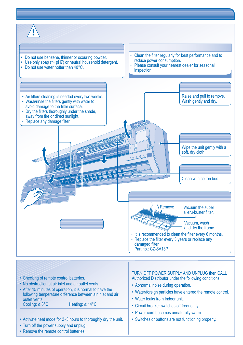 Care & cleaning | Panasonic KITE21JD3EA User Manual | Page 6 / 56