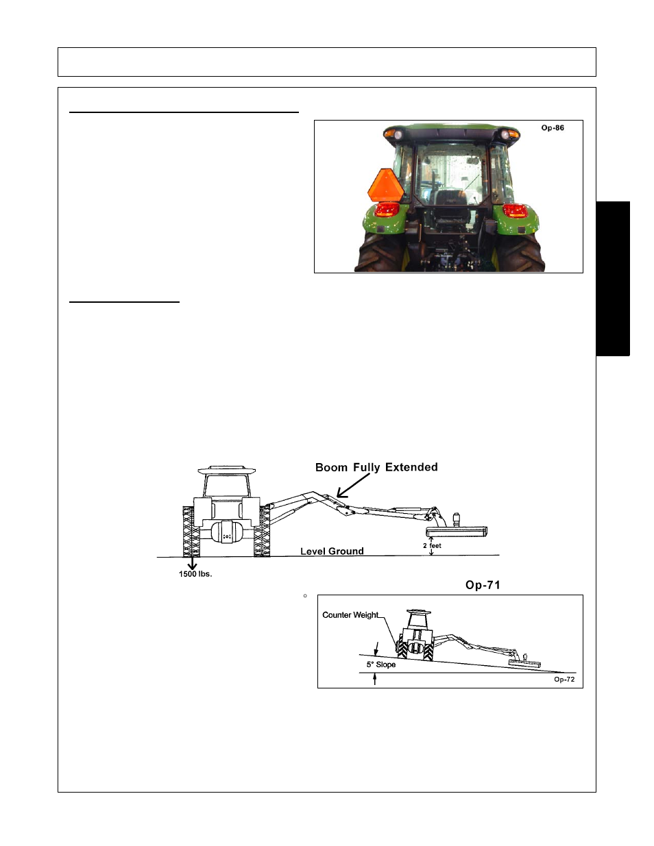 3 tractor lighting and smv emblem, 4 tractor ballast, Operation | Opera t ion | Alamo FC-0001 User Manual | Page 103 / 178