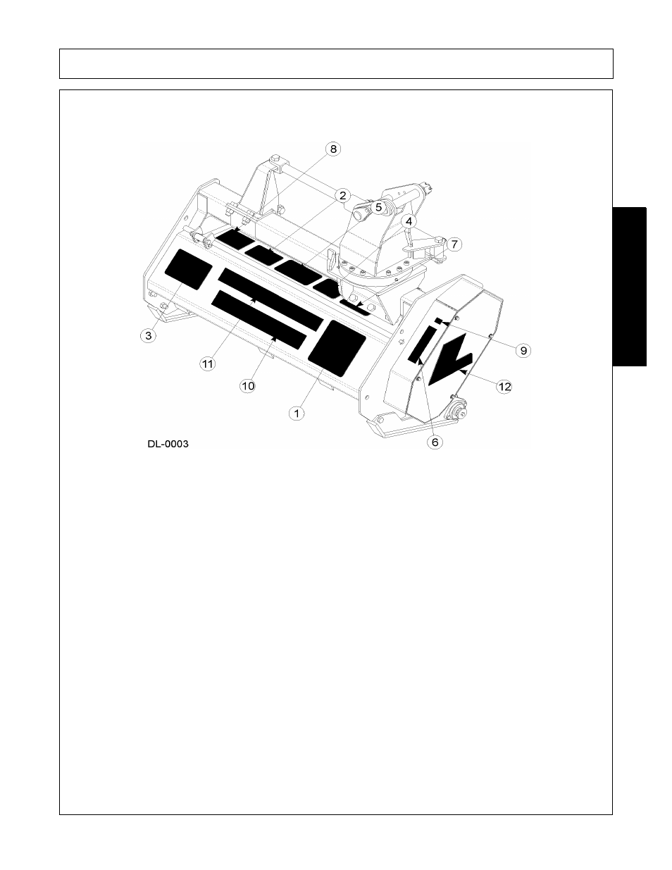 002369 1 danger multi- hazard, flail, 02965141 1 danger boom flails, 02967668 2 danger cutting blades/thrown objects | 02967867 1 danger safety shield operation, 00725739 1 warning use/repair shields & guards, 00758194 1 warning v-belt pinch point, 02925100 1 important genuine replacement parts, 000108 1 instruct flail operating instructions, 000678 1 instruct grease fitting location, 00757139 1 logo alamo industrial | Alamo FC-0001 User Manual | Page 27 / 178