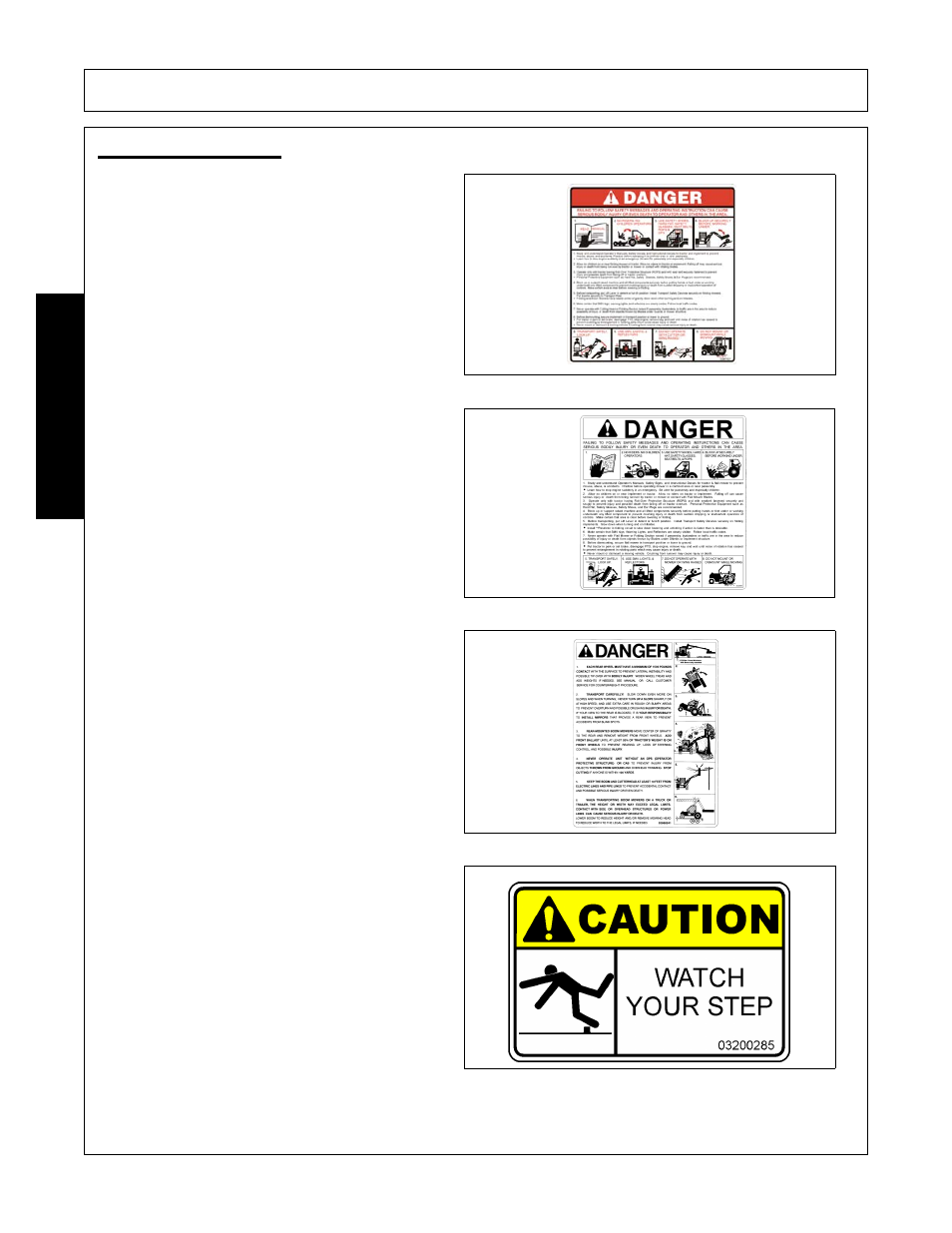 Decal description, Decal description -28, Safety | Alamo FC-0001 User Manual | Page 34 / 178