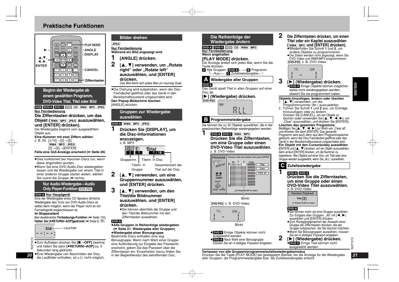 Praktische funktionen | Panasonic DVDLS5 User Manual | Page 11 / 37