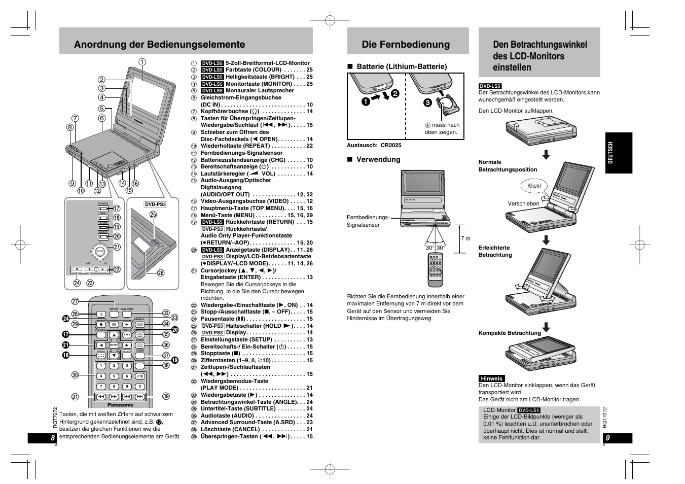 Panasonic DVDLS5 User Manual | Page 5 / 37