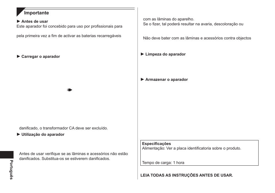 Panasonic ER1511 User Manual | Page 40 / 104